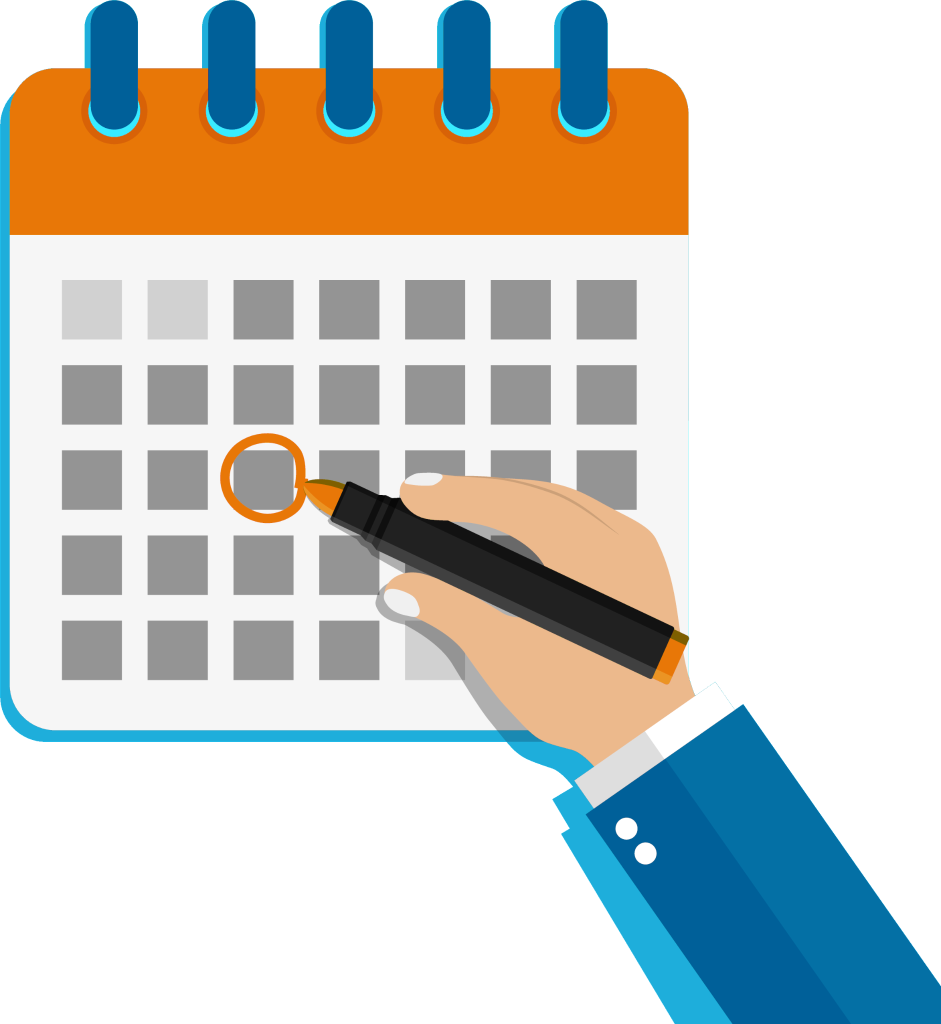 Grafik eines Kalenders als Zeichen für Outlook-Integration